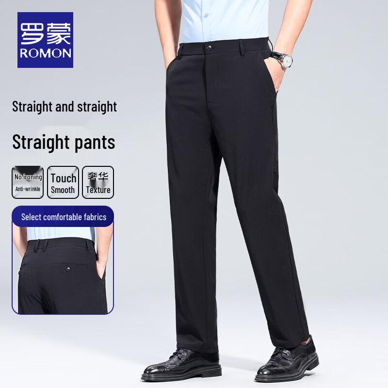 

Romon Men s Wrinkle-Resistant Straight-Leg Business Casual Dress Pants 30