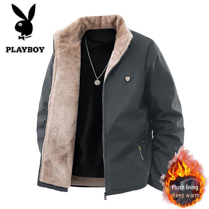 PLAYBOY Men s Padded Stand-Up Collar Winter Jacket 3XL
