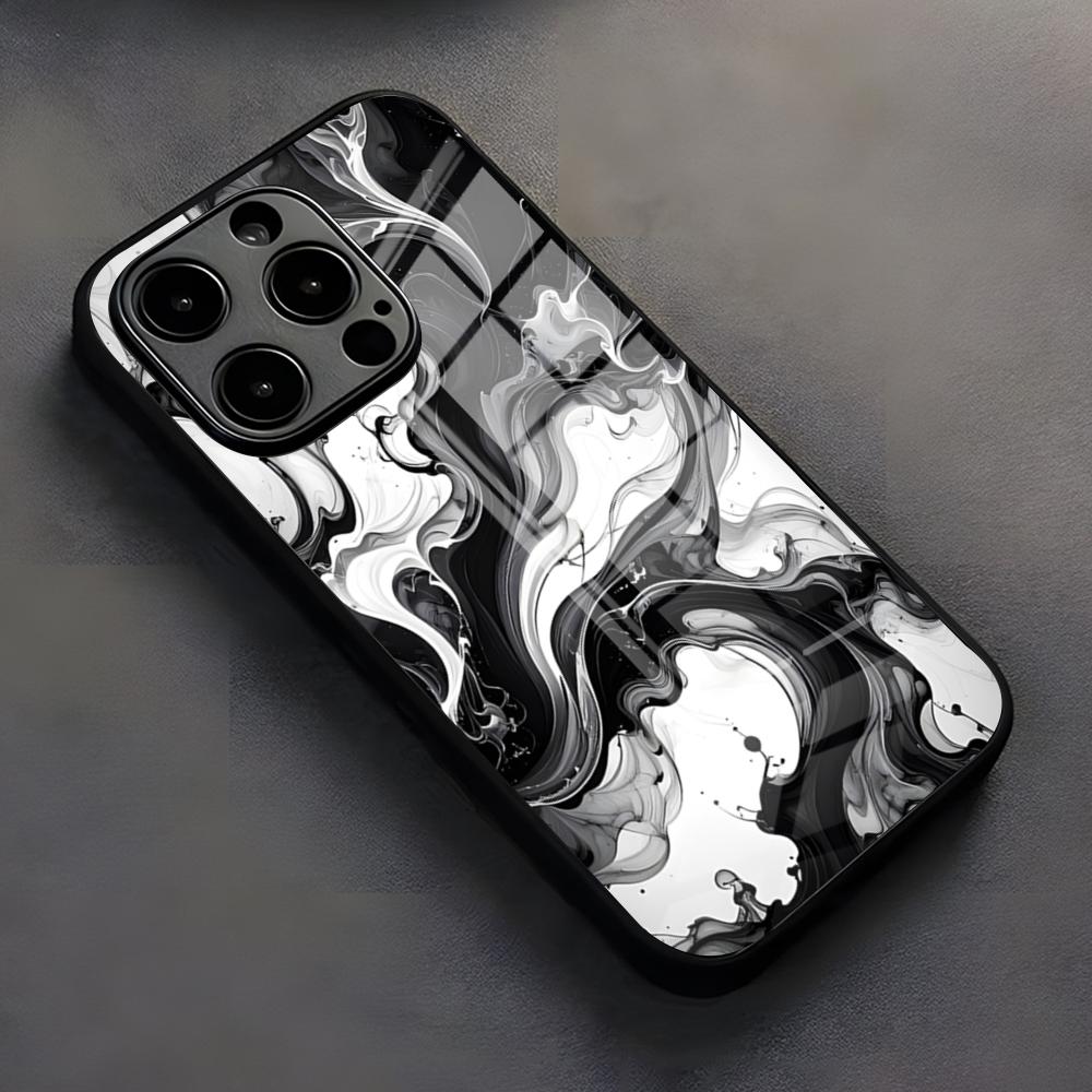 Green Texture Phone Case For IPhone 17 Pro Max 16 15 14 Pro Max 13 11 X Xs Xr 8 7Plus Glass Cover