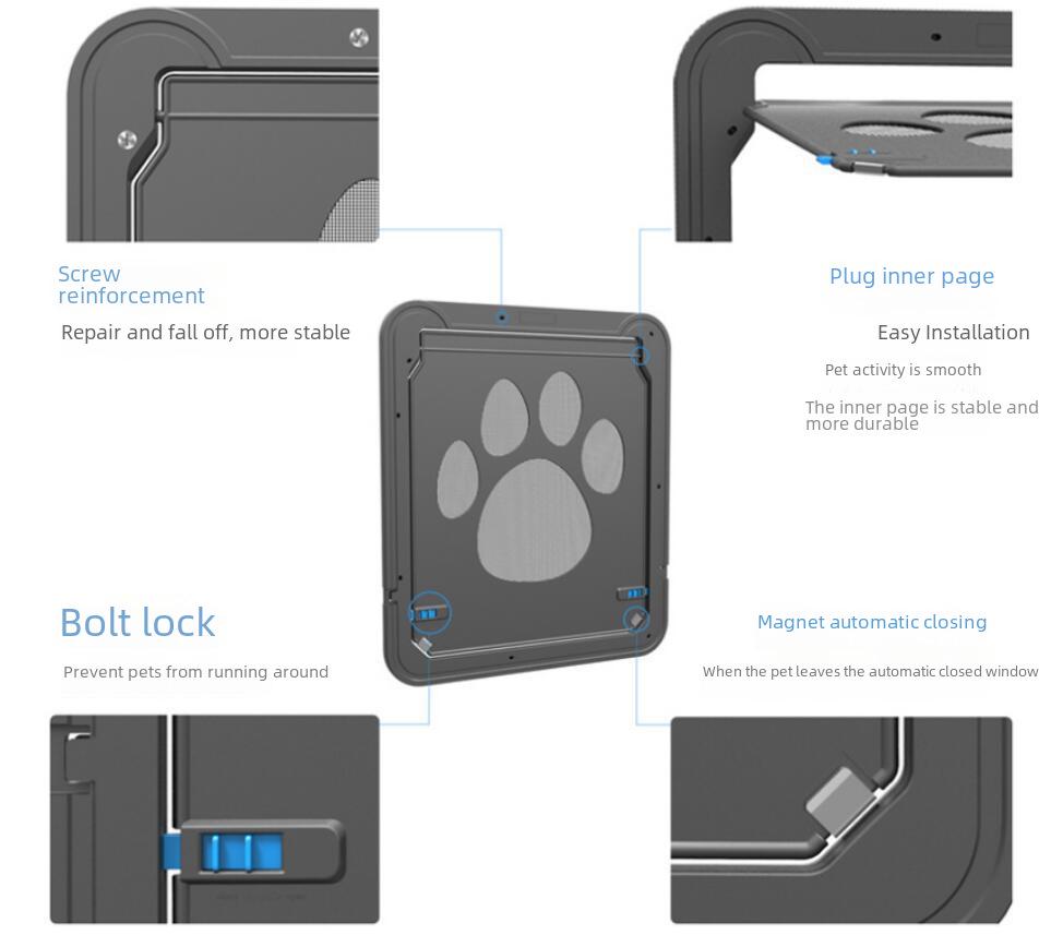Paw Print Small Pet Screen Door - Anti-Bite for Cats and Dogs