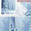 2pcs 2D flat printing Christmas Window Drapes Christmas Forest Scene Machine Washable Fabric Without Electricity Family Party