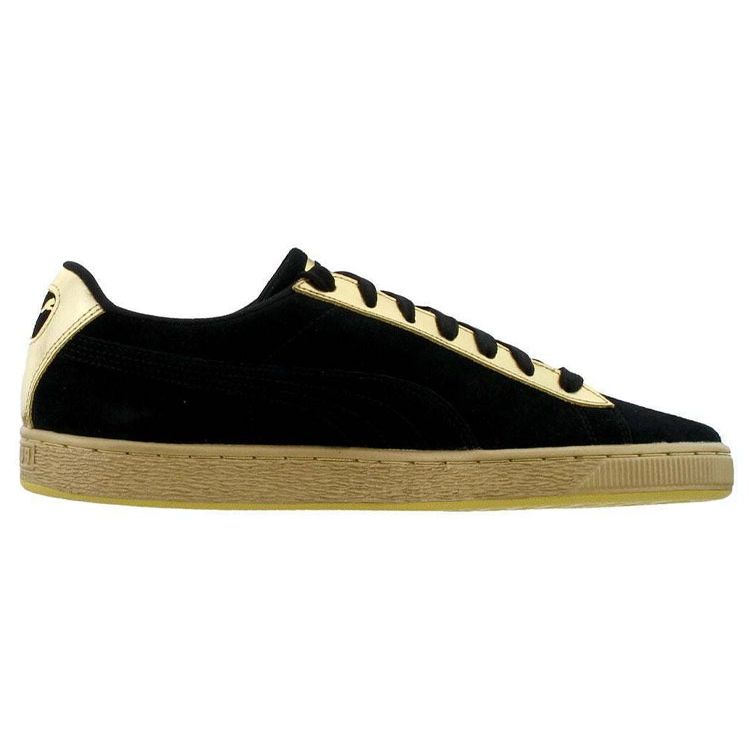 Puma Suede Classic Metallic Casual Low-Top Sneakers Men Sneakers Black Gold 367397-01