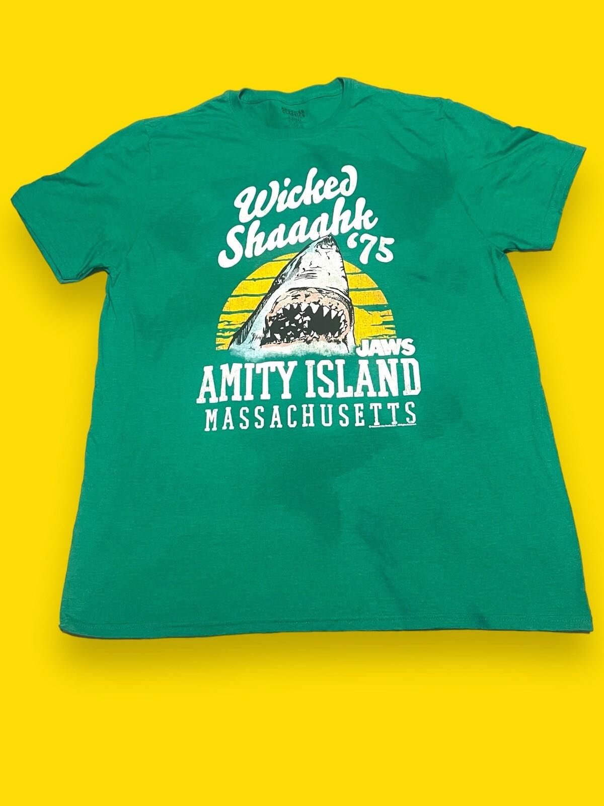 Jaws Wicked Shaaahk Men s Tee T Shirt Funny Boston Accent Amity Island Shark XL 4XL