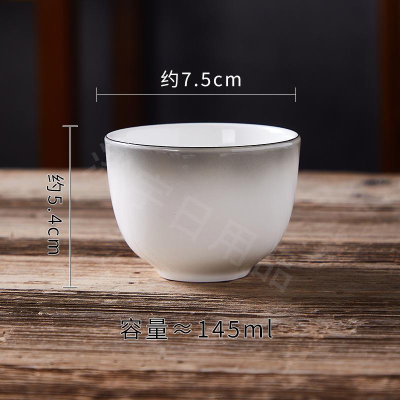 Ceramic Teacup Meditation Kung Fu Cup Handmade Retro Chinese Style Porcelain Household Kitchen Teaware Drinkware Tea Accessories