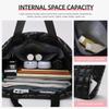 Large Capacity Quilted Tote Bags for Women Solid Color Women's Shoulder Bag for Gym Travel Fashionable Nylon Winter Padded Handbag