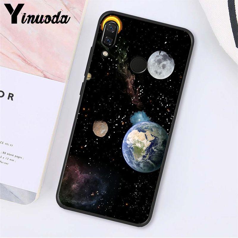 Yinuoda schwarz weiß Mond Sterne Weltraum Mädchen Reise Flugzeug Handyhülle für Xiaomi Redmi Note 7 8T Redmi 5plus 6A Note8 4X Note8Pro