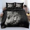 Black Lion Duvet Cover Animal Bed Sheet Pillow Three-Piece Bedding Set Single Double King Queen
