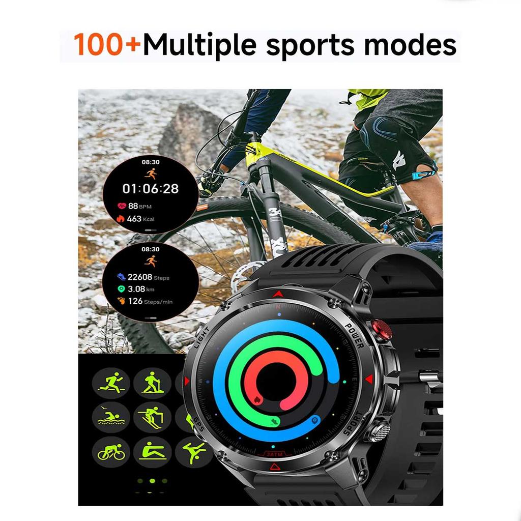 2026 New GPS Map Navigation Smart Watch Men Women Amoled Screen 3ATM Waterproof Sport SmartWatch Compass NFC BT Call Watches Men