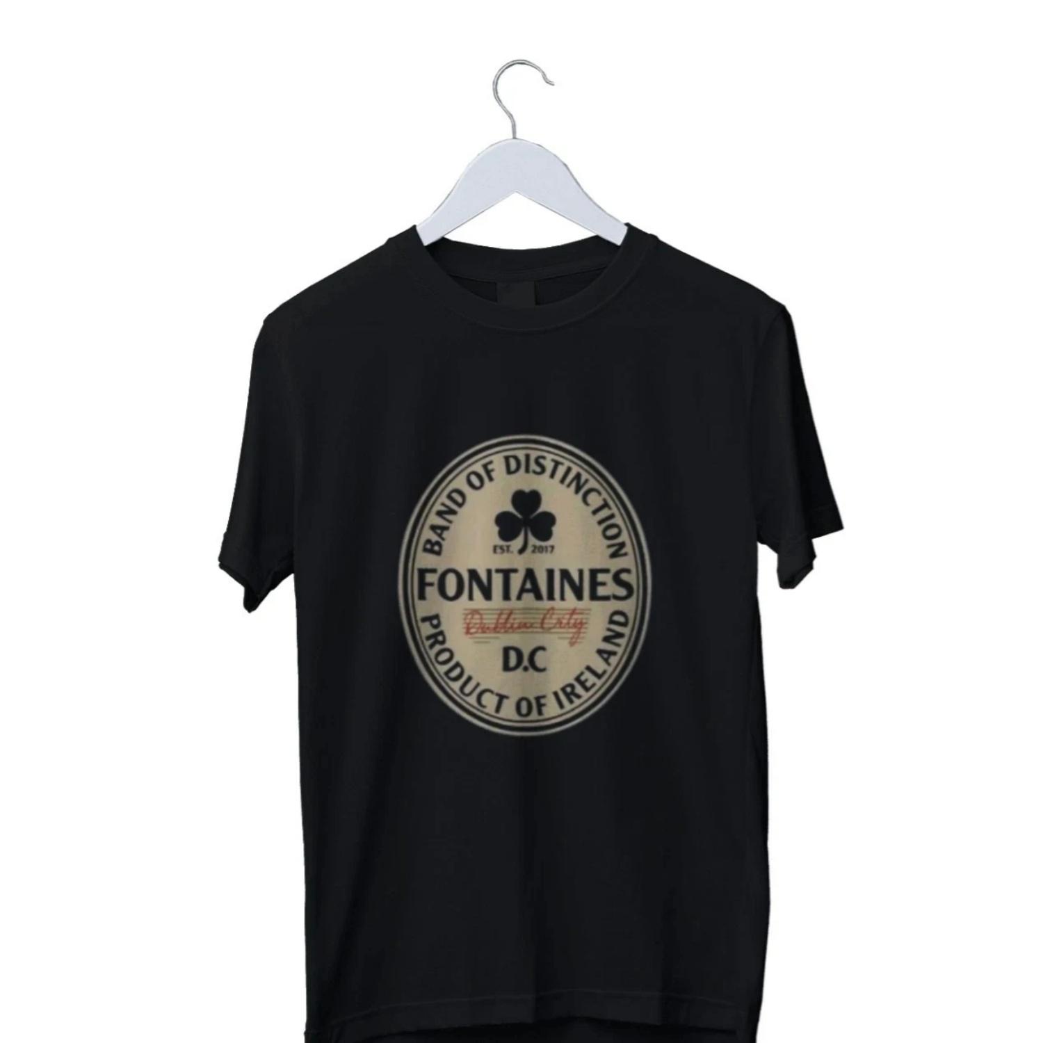 

Fontaines DC Classic Men s and Women s Black Casual Round Neck T-shirt Pattern Short Sleeve Shirt S чёрный