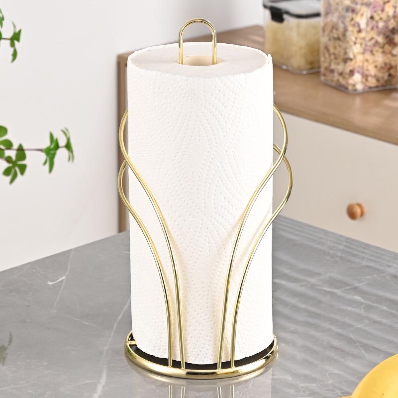 Nordic Metal Vertical Paper Towel Holder, Punch-Free Desktop Roll Holder, Dining Table Napkin Organizer