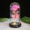 Butterfly Glass Cover Rose Ornament, Mother's Day Valentine's Day Creative Gift Gold Foil Flower LED Night Light
