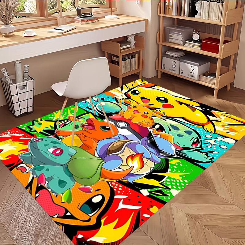 Pokemon Print Rug, Washable Floor Carpet, For Entryway Dorm Laundry Room Office Study, Home Decor Birthday Christmas Gift