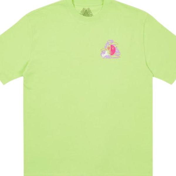 Palace FW21 Da One T-Shirt Light Lime Triangle Cartoon Print Round Neck Short Sleeve Unisex T-Shirt Green P21TS056