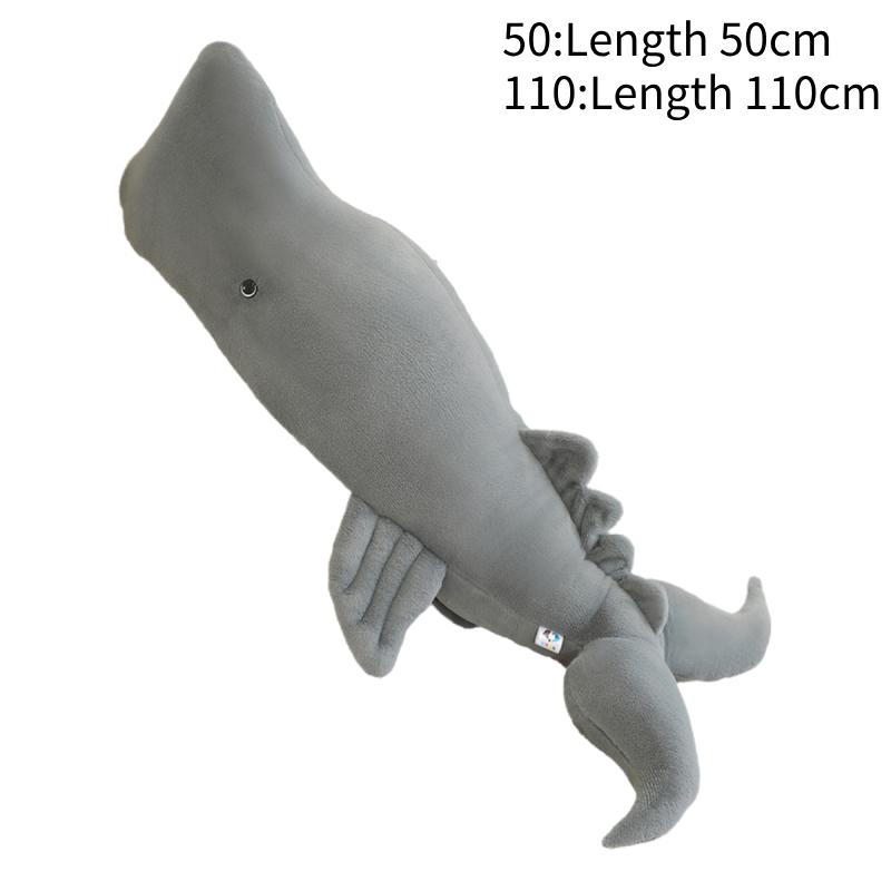 

Плюшевая игрушка кашалот сине-серого цвета, компаньон, мягкая игрушка, наполнитель из ПП хлопка, подушка 50cm/19.69in серый