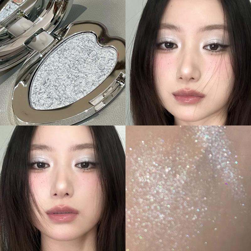 HERORANGE Dream Core Highlighter: Long-Lasting Pearlescent Glitter Eyeshadow & Under-Eye Brightener for Intense Sparkle.