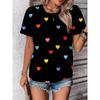 Womens Casual Short Sleeve Round Neck T-Shirt With Striped Print Loose Fit Milk Silk Blend Comfortable 2025
