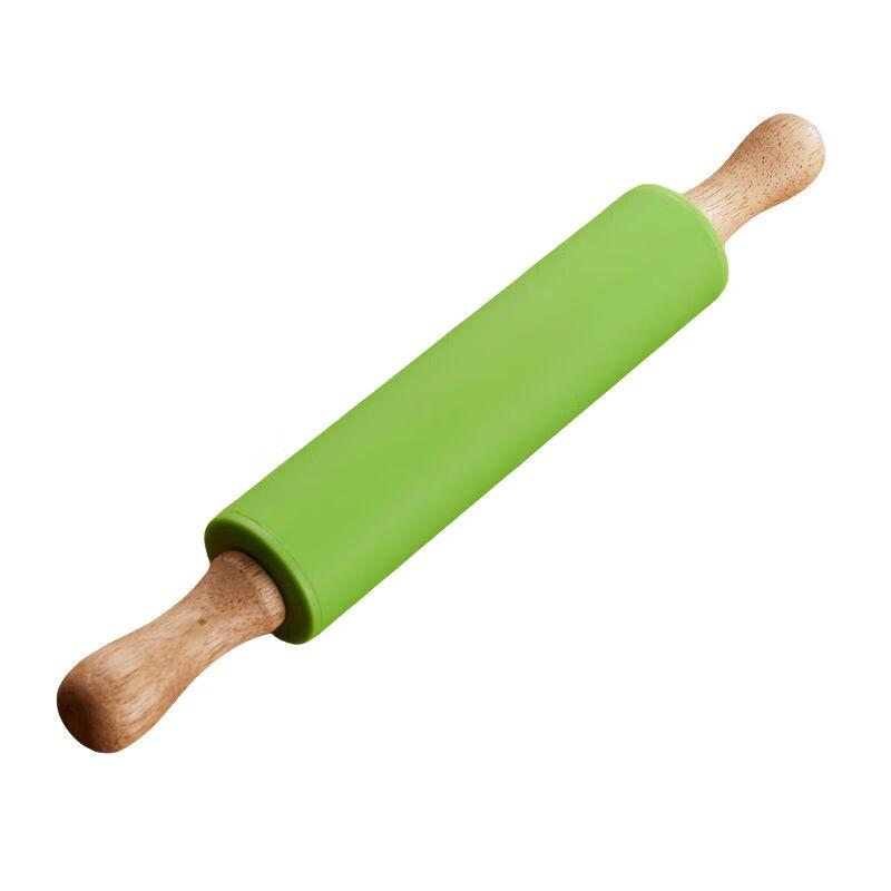 Silicone Rolling Pin with Wood Handle
