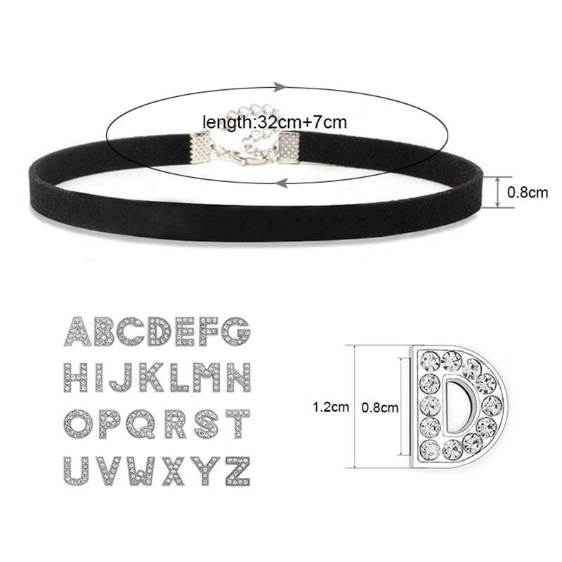 Mode strass lettre papa collier noir en cuir souple collier ras du cou Sexy fête cou bijoux bricolage nom personnalisé collier cadeau