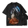 Classic Action Roleplaying Game Dark Souls Peripherals Print Tshirt Men Women Vintage Washed Cotton Oversized Summer New Tees