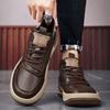 2025 New Men's Casual Leather Shoes High End Comfortable Flat Shoes for Men Outdoor Light Sport Running Shoes Zapatillas Hombre