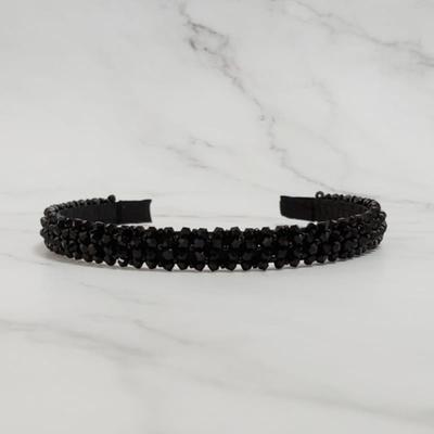 LALA Handmade Crystal Bead Hairband - Black