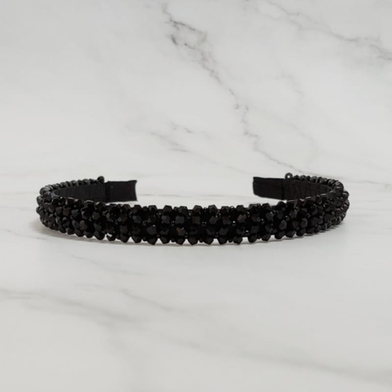 

LALA Повязка для волос из хрустальных бусин ручной работы - Черная FREE