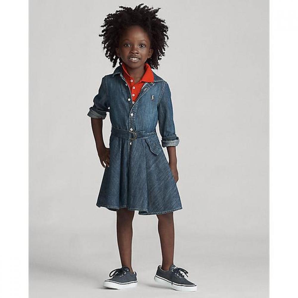 Polo Kids Girls  Cotton Denim Shirt Dress 2 6y Cwpodrsr3m20019410 6