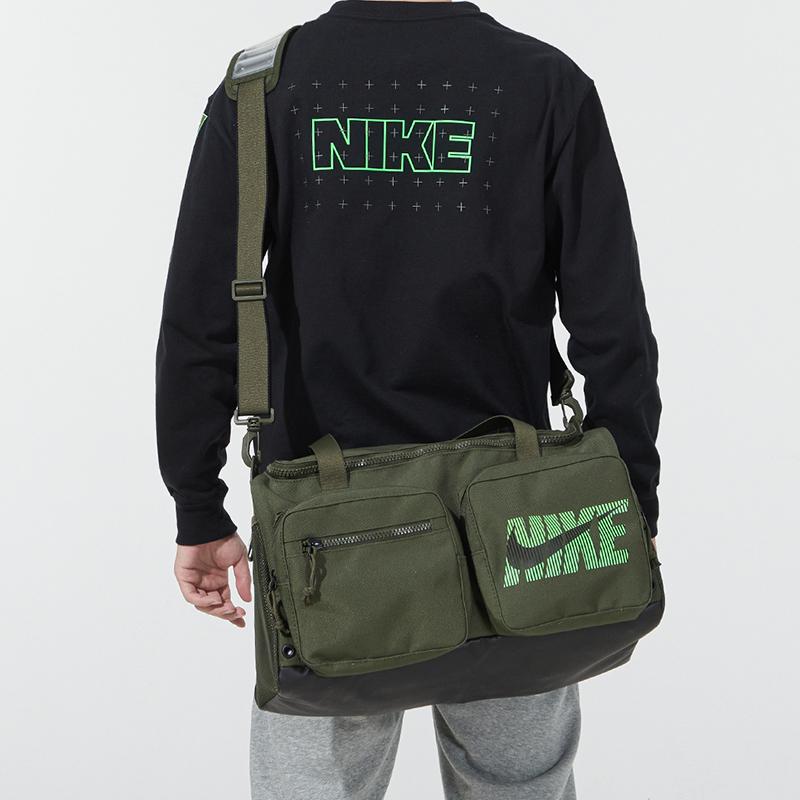 Nike Stoff Fitness Basketballtasche, Ein-Schulter-Handtasche, Reisetasche Unisex Armeegrün Lässig DB1147-325