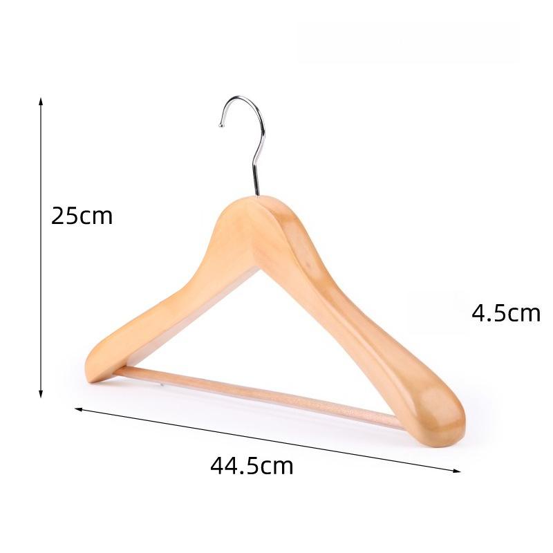 Wooden Hangers 5pcs Solid Wood Coat Hanger Heavy Duty, Smooth Finish High-Grade Wooden Clothes Hanger with Non Slip Pant Bar, 360° Swivel Hook