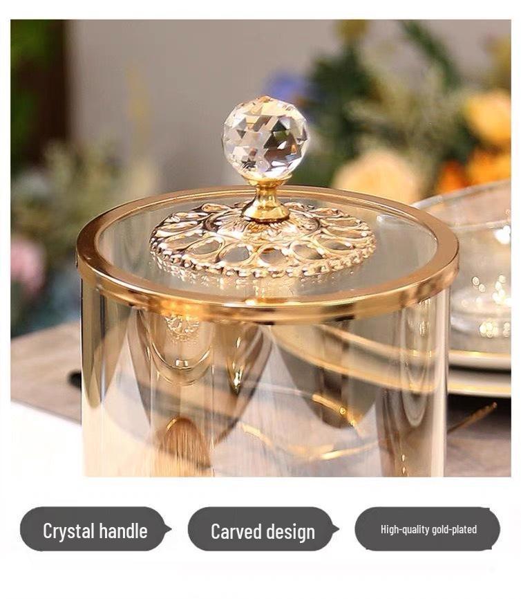 Elegantes Europäisches und Amerikanisches Geschnitztes Bonbonglas-Set - 3-teilig für Wohnzimmer