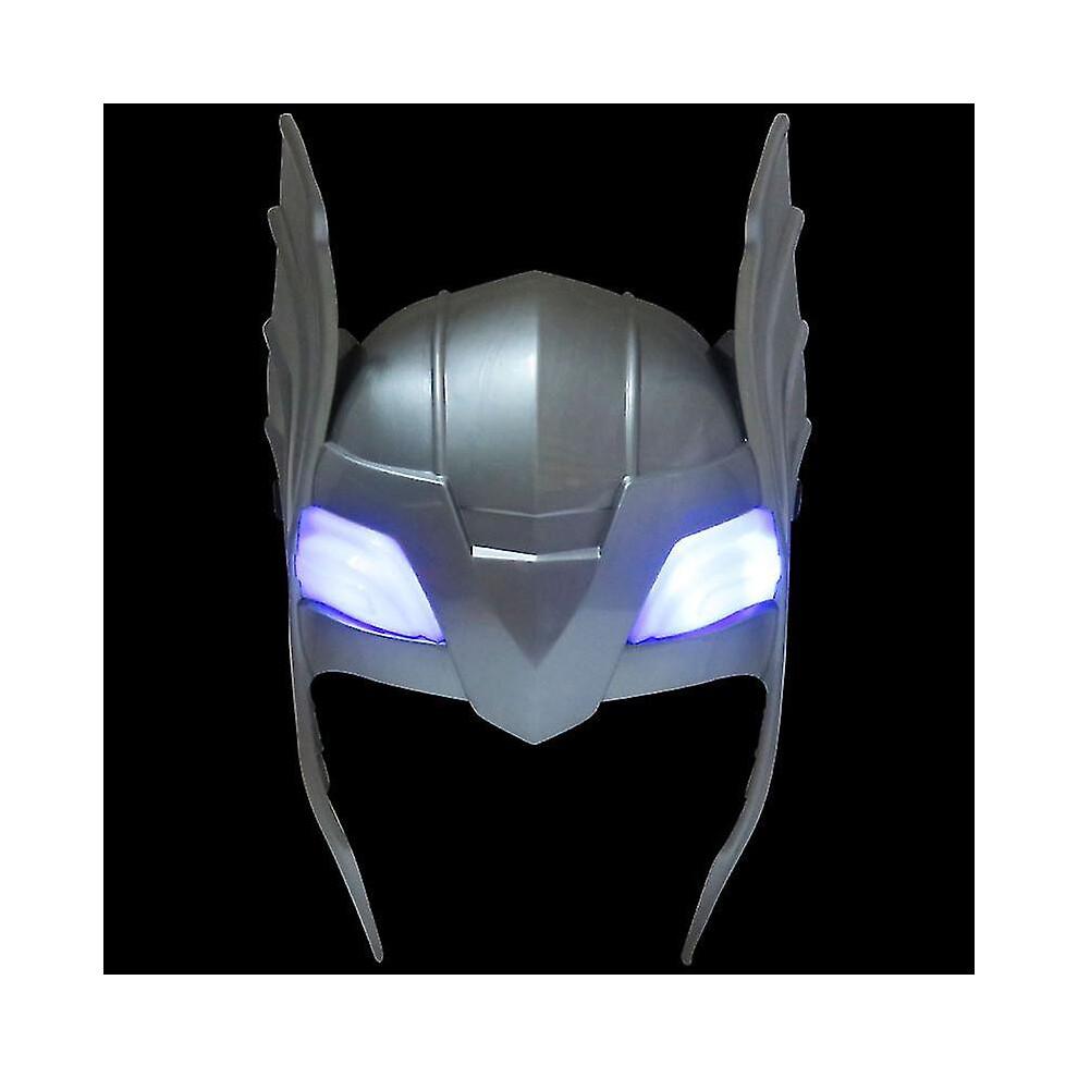 Led Glowing Sounds Thor Hammer Helmet Mask Kids Cosplay Toys Action Figure