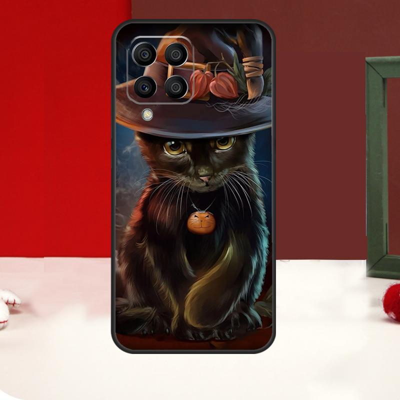 Witch Cat Case For Samsung Galaxy M11 M21 M31 M14 M34 M54 M12 M32 M52 M15 M13 M16 M36 M56 M53 M35 M55
