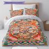 Buddhism Wheel Pattern Bedding Quilt Set Quilt Cover Pillowcase Home Decoration Gift (1 * duvet cover + 2 * pillowcase, without core)