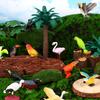 24 Pieces Realistic Bird Animals Figurines Mini Bird Animal Figures Model Cake Toppers Plastic Bird Figures Toy Simulated Toucan