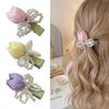 Sweet Tulip Pearl Hairpin Premium Sense Bangs Side Headdress Pearl Bowknot Hair Clip  Daily Wear