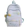 Schoolbag High Value Solid Color Backpack Large Capacity College Style Schoolbag Female Junior High School Students Cute Letter Embroidered Student