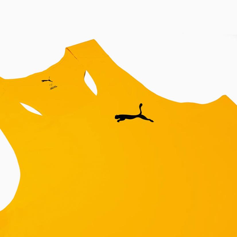 Puma SS25 Athletic Competition Quick-Dry Breathable Marathon Running Sleeveless Vest Men Tops Yellow 527985-38