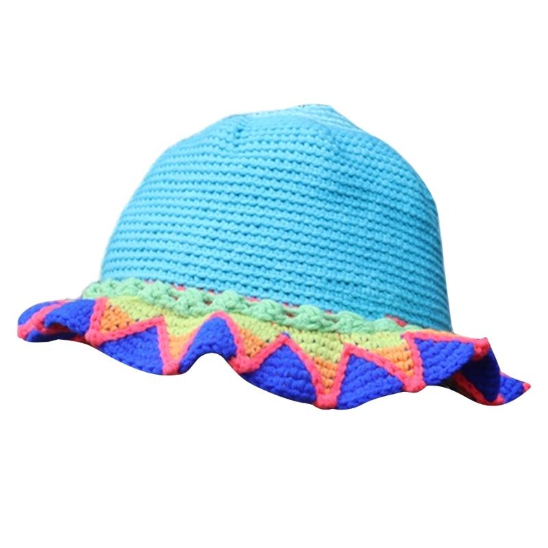 Crochet Fishing Hat Sunflower Bonnet Hat Women Photography Hat Beach Bucket Sun Hat Beachwear Spring Fishing Travel Hat