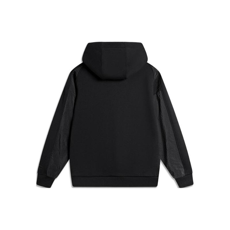 Li Ning Sports Lifestyle Serie Colorblock Kapuzenpullover Unisex Sweatshirt Schwarz AWDU025-4