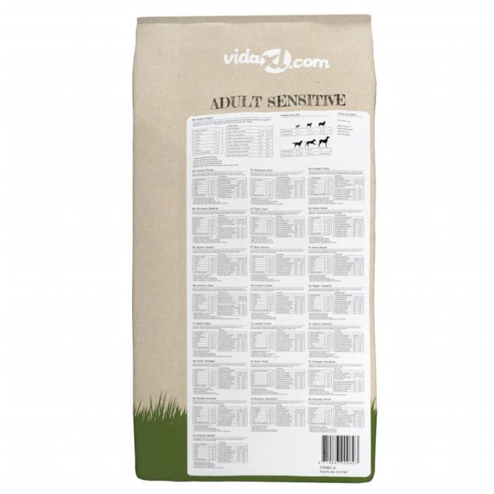VidaXL Nourriture sèche pour chiens Adult Sensitive Lamb &amp; Rice 15 kg 170491