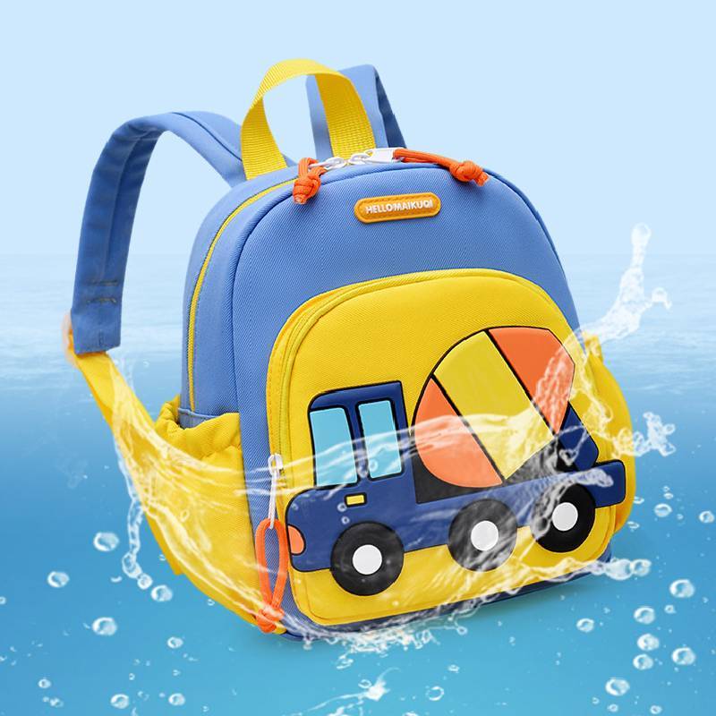 Kids Car Cartoon Backpack With Waterproof Oxford Fabric For School Learning