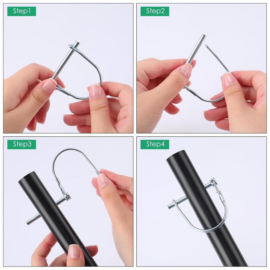Pelopy 30 Pcs Arch Trailer Coupler Pin 3/16" x 1.97" Safety Shaft Locking Pin Heavy Duty Hitch P Carbon Steel Trailer Gate Pin for Wagons Towing Farm