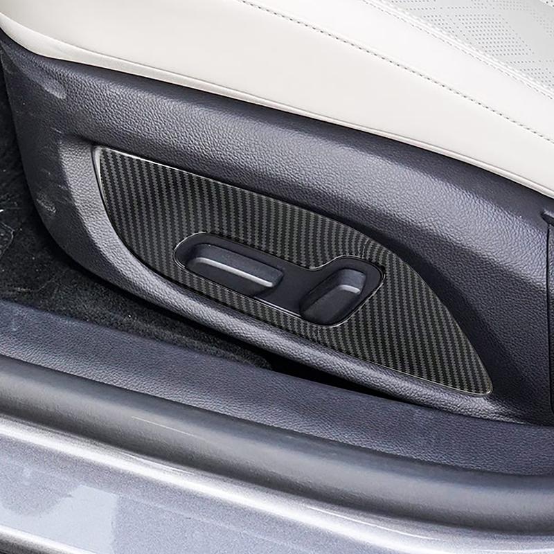 Car Styling Seat Adjustment Panel Decoration Cover Trim For BYD Qin PLUS Carbon Fiber Color Interior Accessories