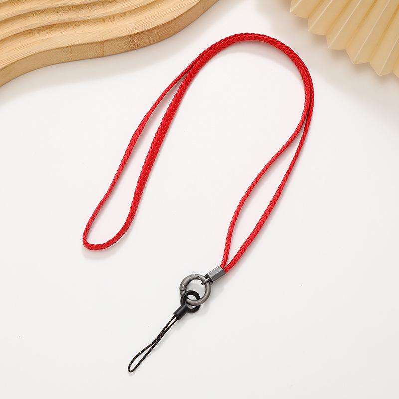 Yilian 5-Strang Flach Geflochtenes Leder Handy Lanyard & Handschlaufe