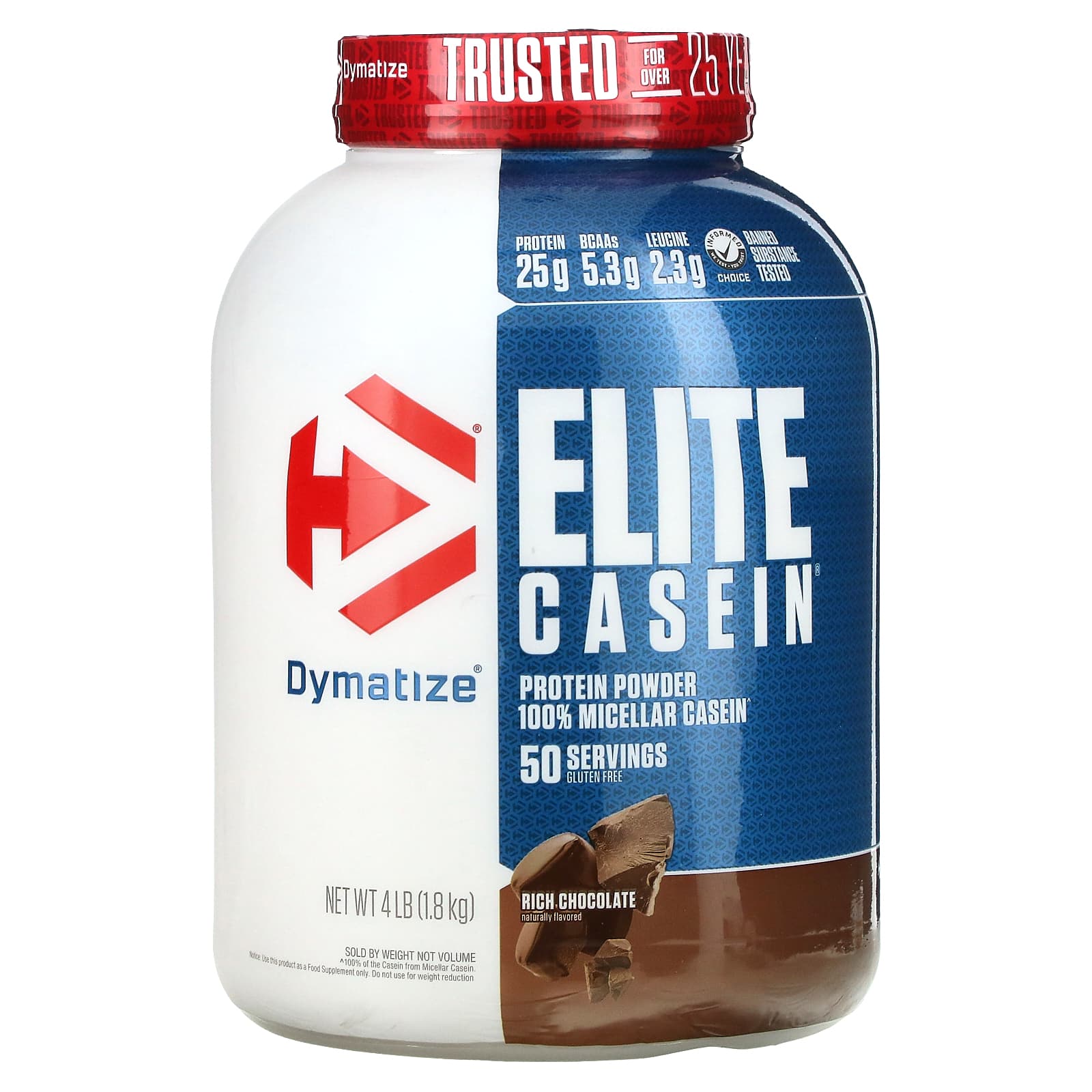 

Elite Casein, Rich Chocolate, 4 Lbs (1,836 G)