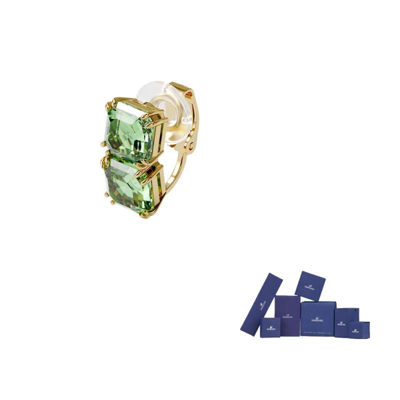 Swarovski Millenia Single Cut Vergoldeter Ohrclip Grün Damen Ohrclips 5602389 Box (Random Color) beige