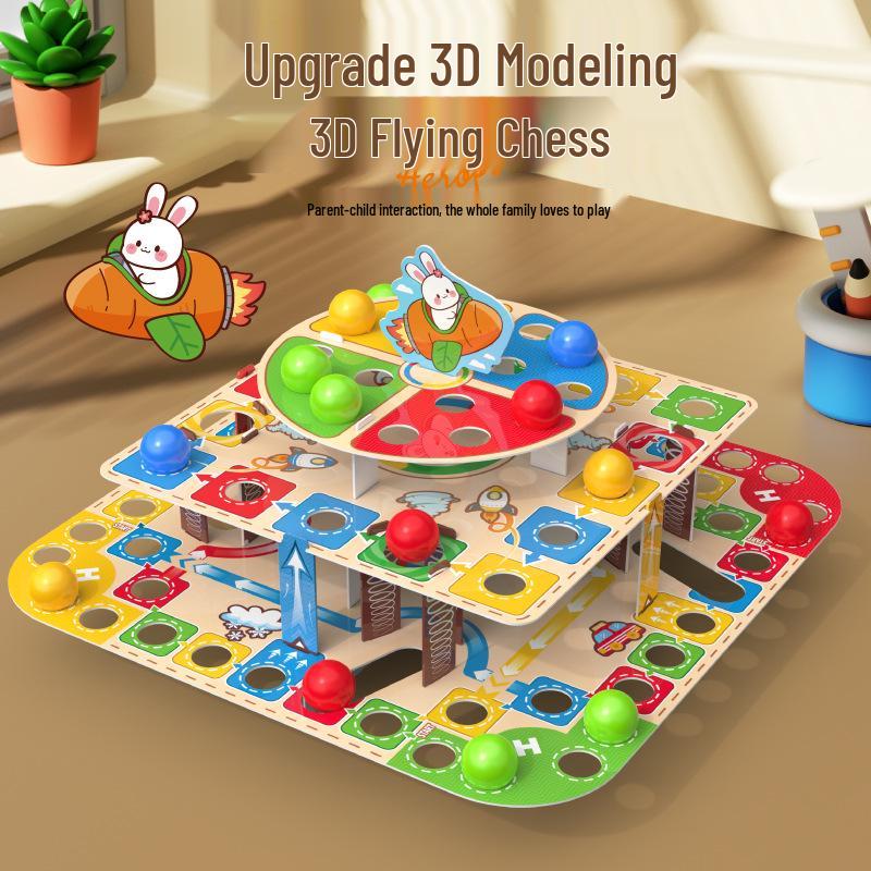 

Douyin 3D Educational Snakes and Ladders for Kids - 3-Layer Assembled Board Game