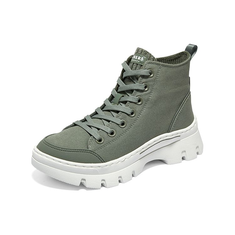 Skechers Roadies Bequeme Alltagsschuhe Langlebig Leicht Stoßdämpfend High-Top Canvas Schuhe Damen Sneaker Grün 177260-OLV