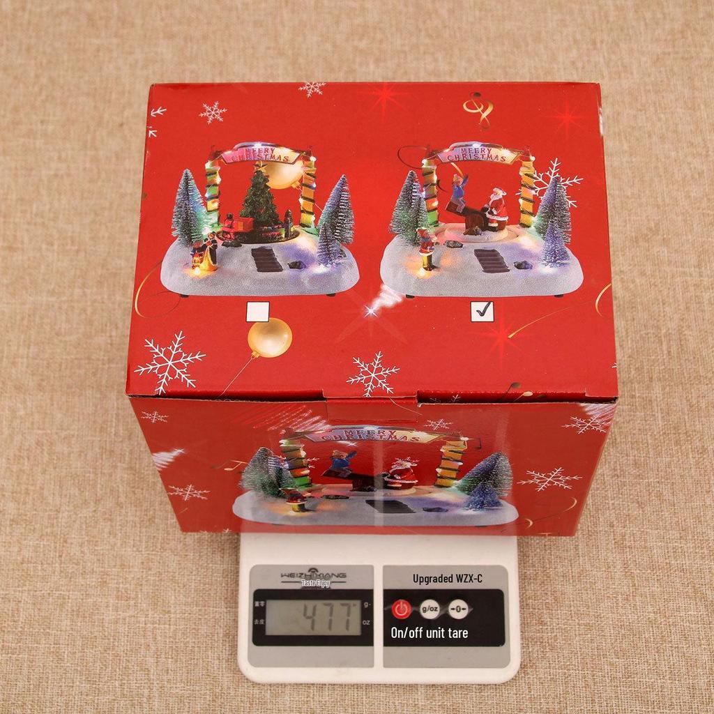 Harz Luminous Rotierende Spieluhr: Weihnachts-Schneeszene Schmuckstück Geschenk
