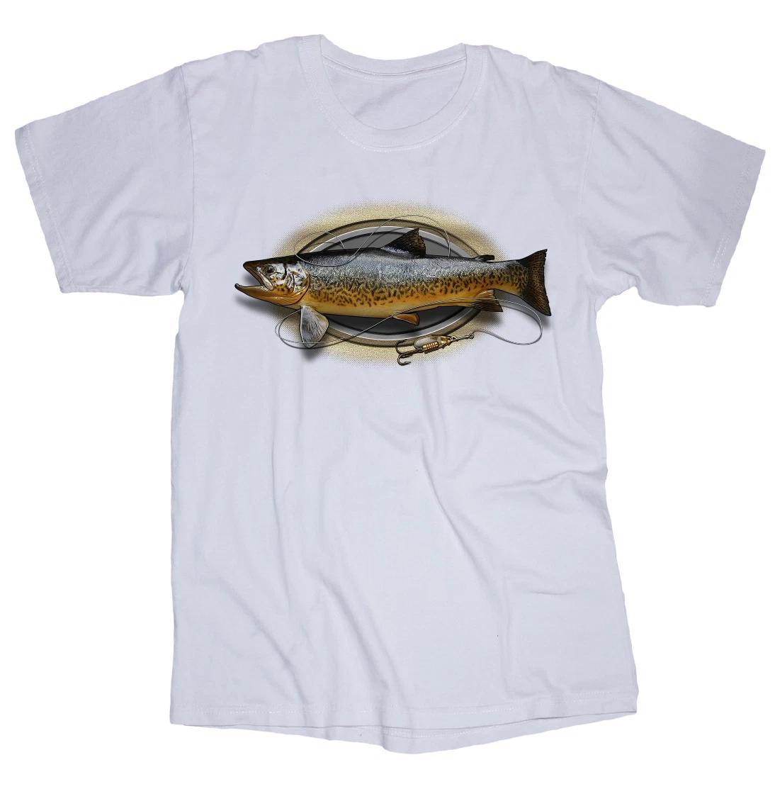 Brown Trout Fish T-shirt Fishing Boat Lure Hook XL